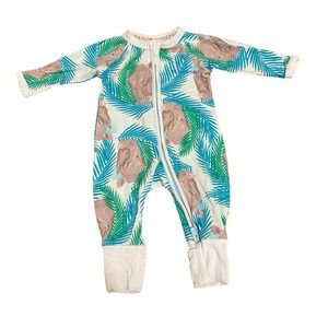 BONDS Wondersuit Newborn Size 0000 Baby Boy Zipper Sleeper Rhino Blue Zip